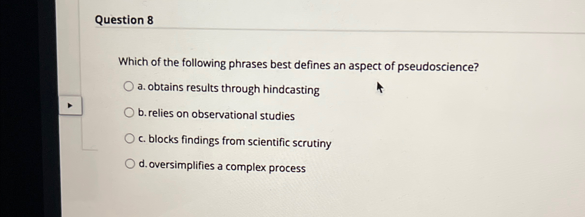 Solved Question 8Which of the following phrases best defines | Chegg.com