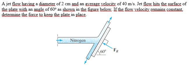 Solved A jet flow having a diameter of 2 cm and an average | Chegg.com