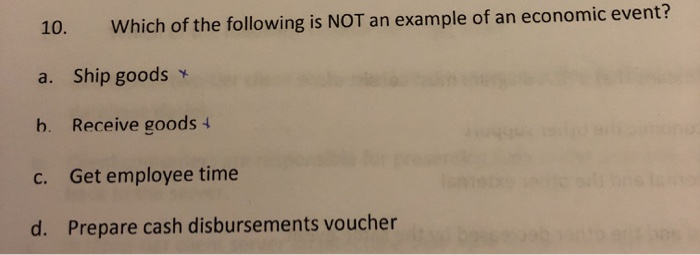 Solved 10. Which Of The Following Is NOT An Example Of An | Chegg.com