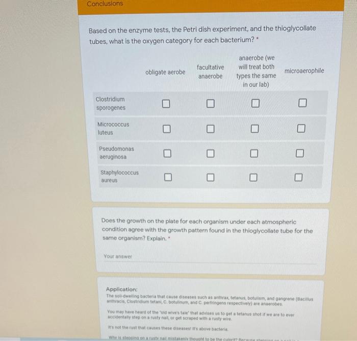Solved Procedure: Examine Oxygen Requirements of | Chegg.com