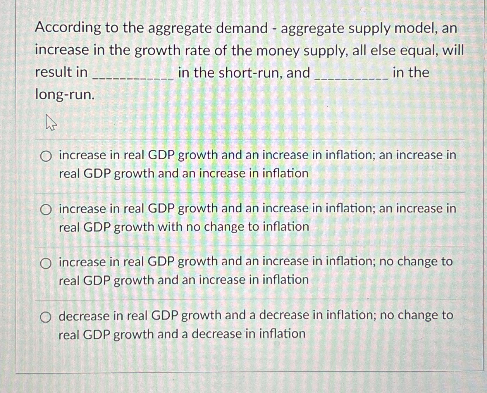 Solved According to the aggregate demand - ﻿aggregate supply | Chegg.com