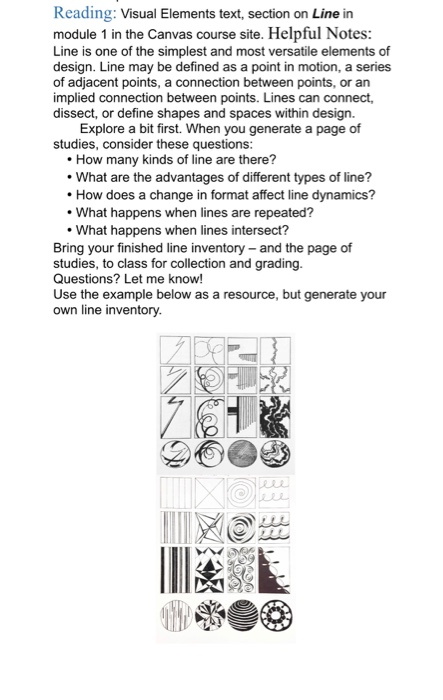 Reading Section Line Reading: Visual Elements text, section on Line in | Chegg.com