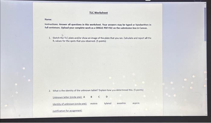 Name: Instructions: Answer all questions in this | Chegg.com