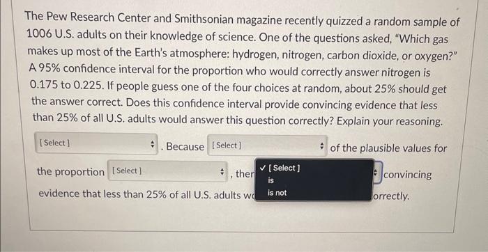 Solved The Pew Research Center and Smithsonian magazine | Chegg.com