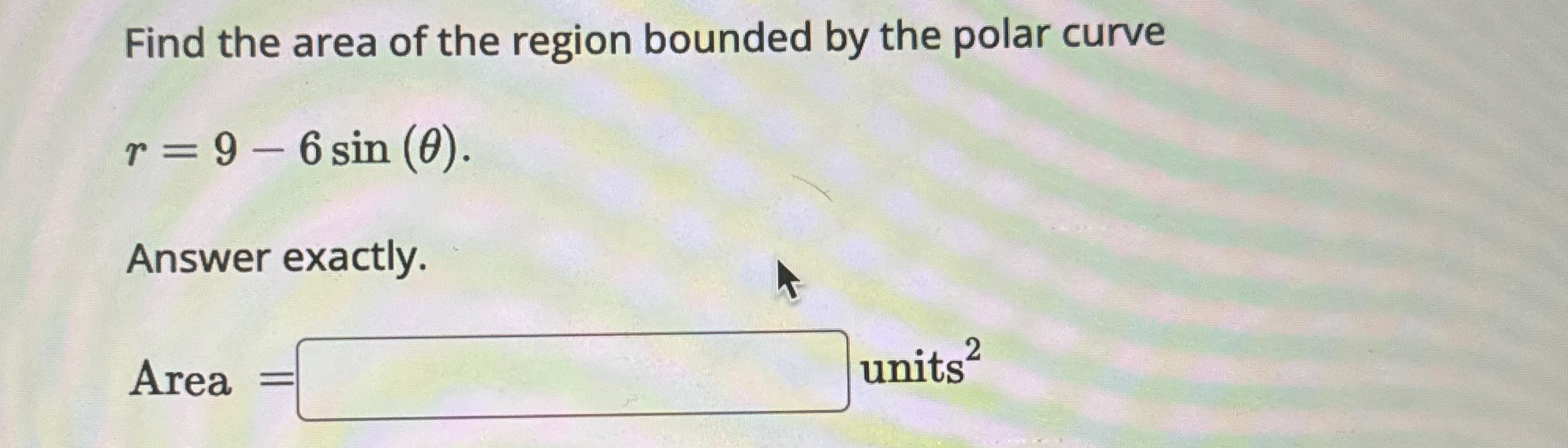 Solved Find the area of the region bounded by the polar | Chegg.com