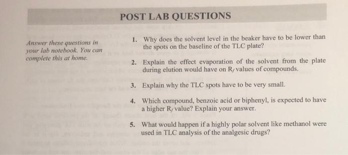 Solved POST LAB QUESTIONS Answer these questions in your lab | Chegg.com