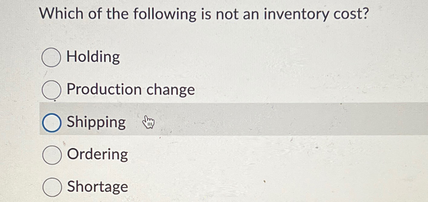 Solved Which Of The Following Is Not An Inventory | Chegg.com