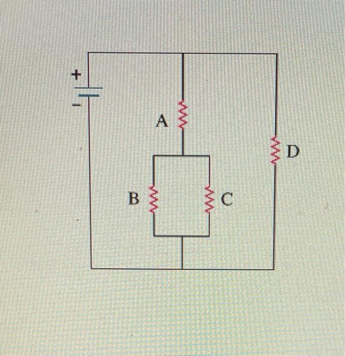 Solved rank the four identical resistors ABC and D on the
