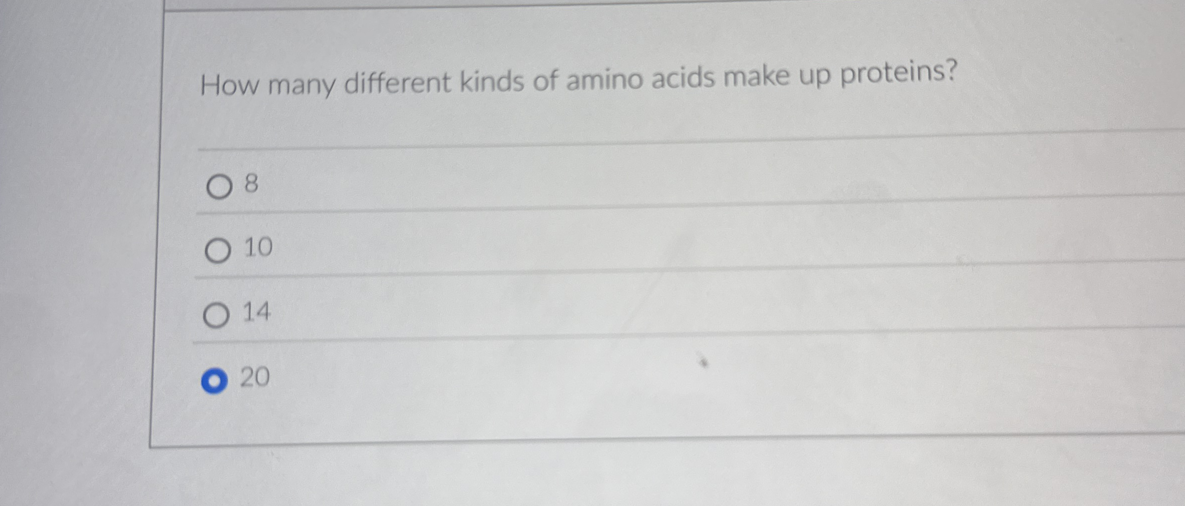 Solved How many different kinds of amino acids make up | Chegg.com