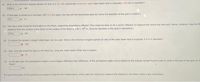 Solved (a) What is the minimum angular spread (in rad) of a | Chegg.com