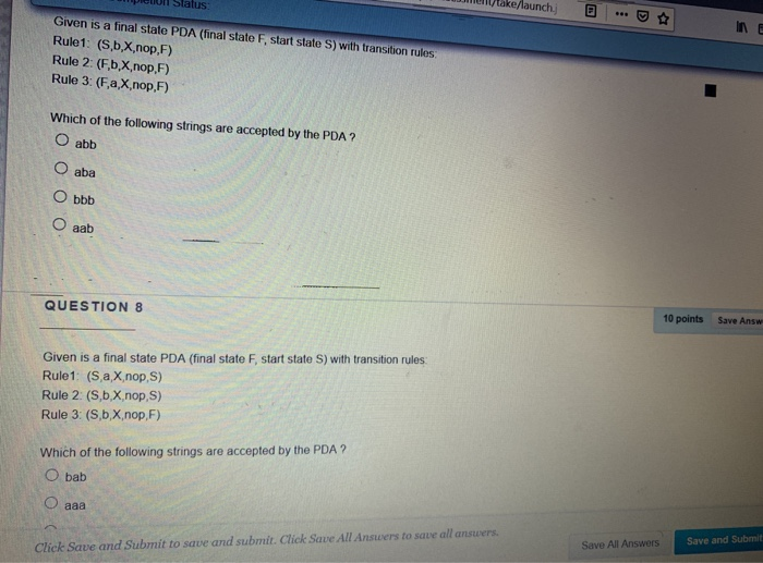(Solved) Given Following Pda 7 Transition Tulos R1 R2 Sequence Transitions Performed Pda