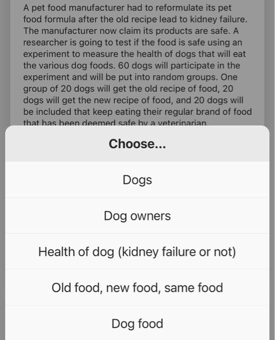 Solved A pet food manufacturer had to reformulate its pet | Chegg.com