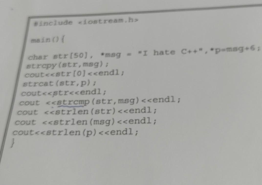 Solved #include main() char str(50), *meg = 