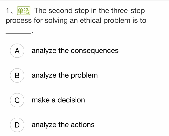 Solved 1. The second step in the three-step process for | Chegg.com