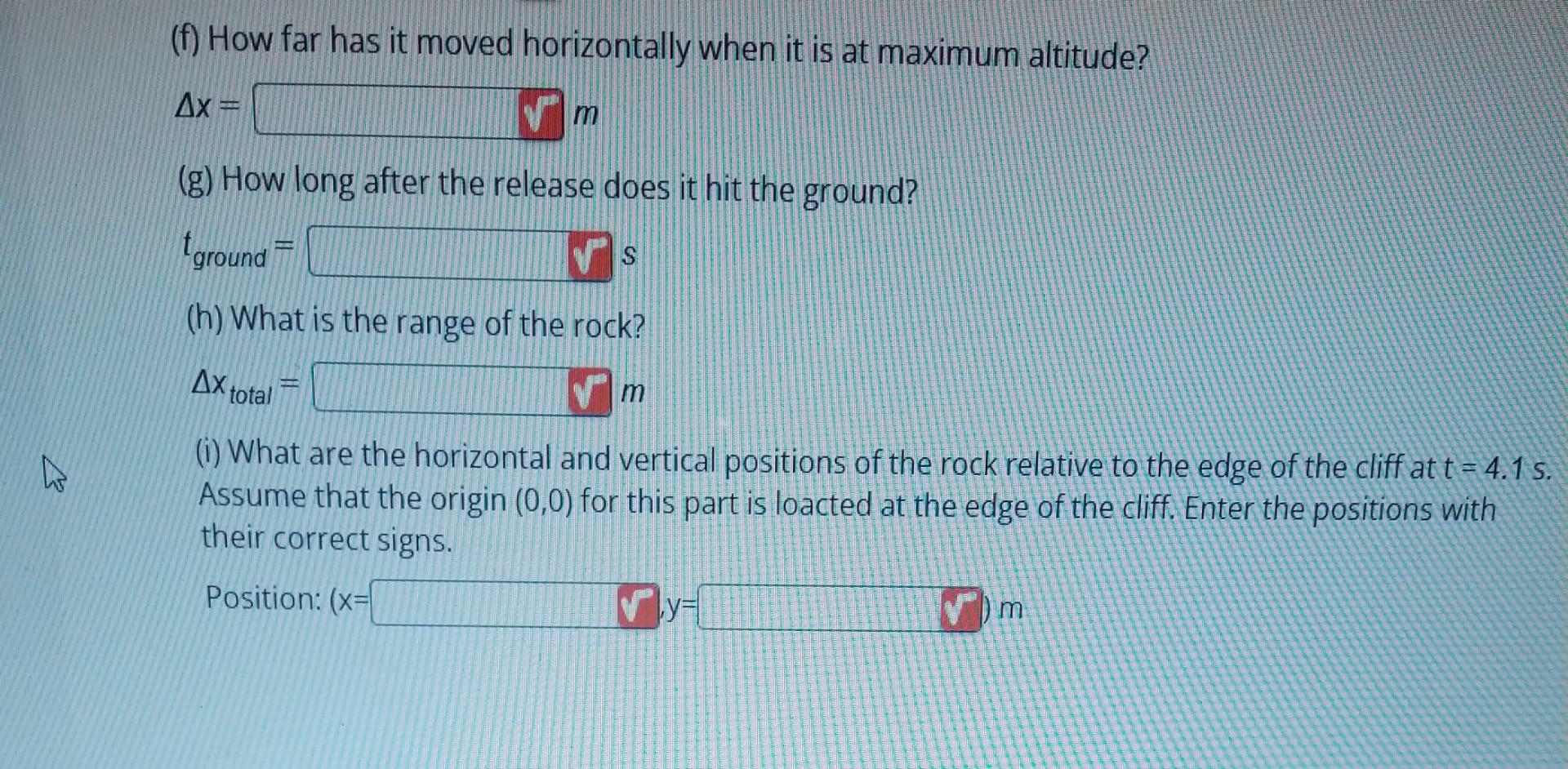 Solved 1. A rock is thrown off a cliff at an angle of 52 | Chegg.com