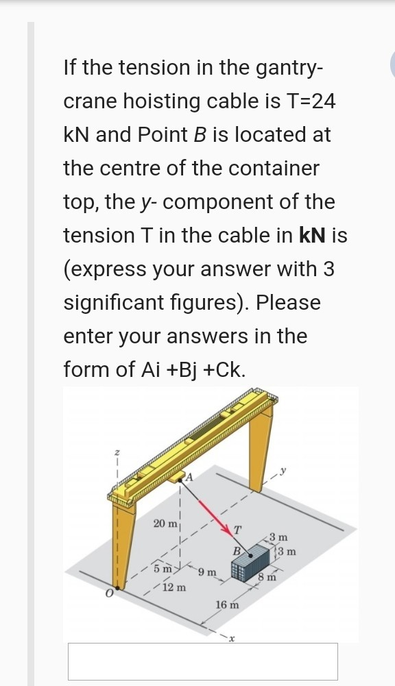 Solved If the tension in the gantry crane hoisting cable is