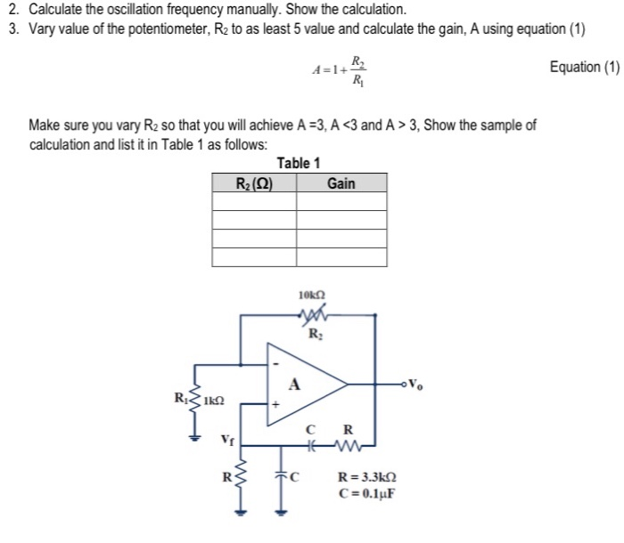 Solved 2. Calculate the oscillation frequency manually. Show | Chegg.com