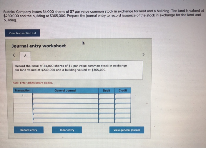 Solved Sudoku Company Issues 34 000 Shares Of 7 Par Value Chegg