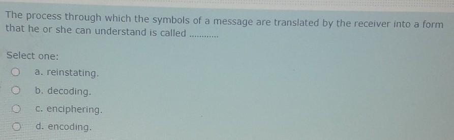 Solved The process through which the symbols of a message | Chegg.com