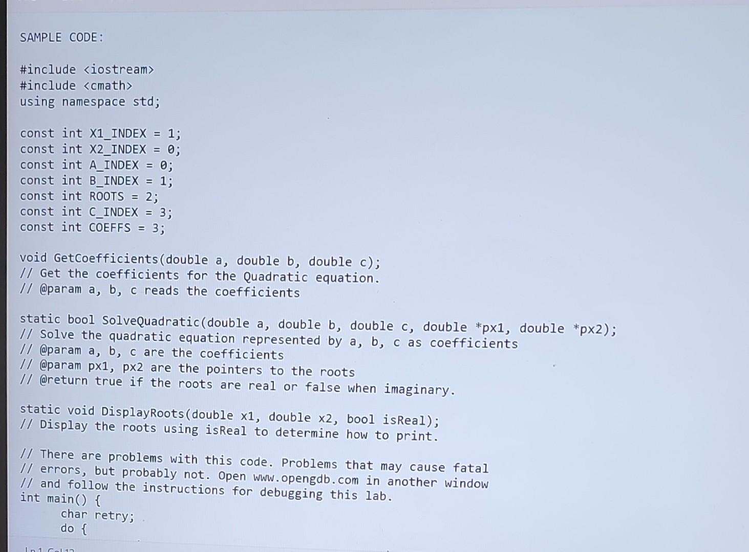 Solved There are two bugs in the starter code. One should be | Chegg.com