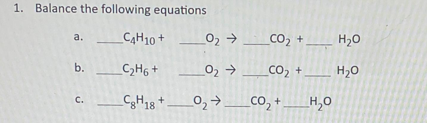 Solved Balance the following | Chegg.com