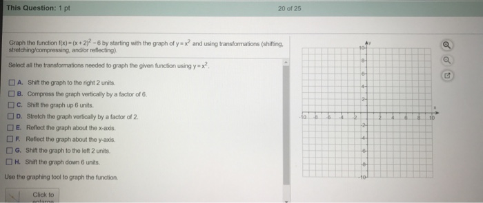 This Question 1 Pt Of 25 Graph The Function F X Chegg Com
