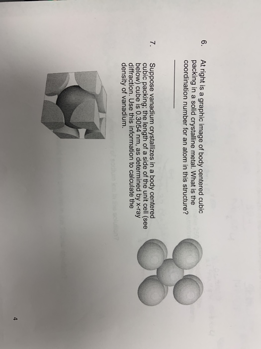 Solved 6. At right is a graphic image of body centered cubic | Chegg.com