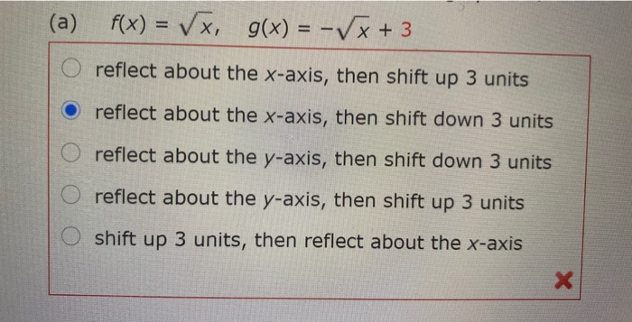 Solved A F X X G X X 3 O Reflect About The Chegg Com