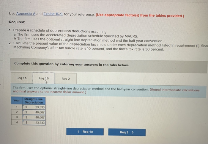 Solved Use Appendix A and Exhibit 16-9. for your reference. | Chegg.com