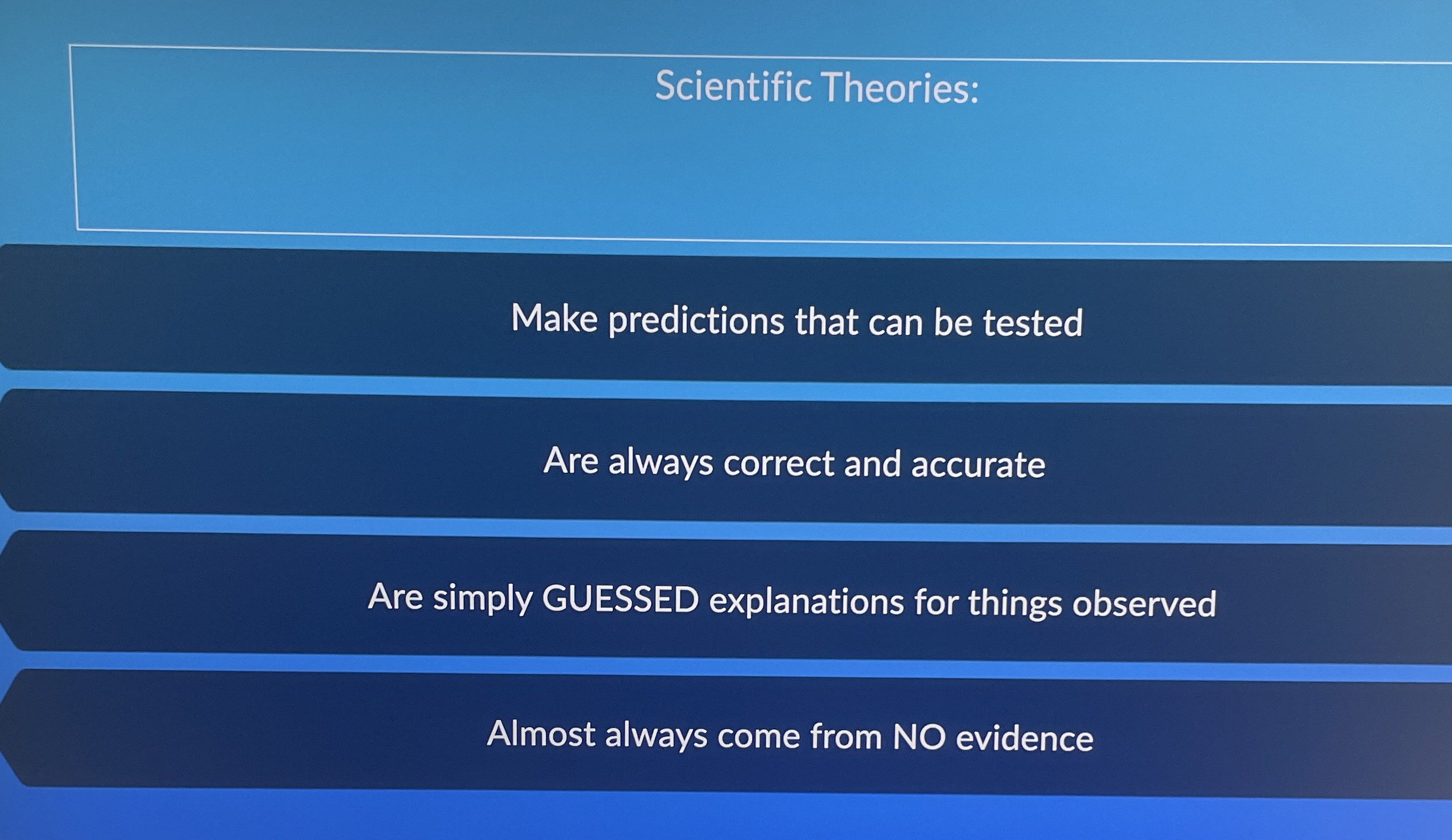 Solved Scientific Theories:Make predictions that can be | Chegg.com