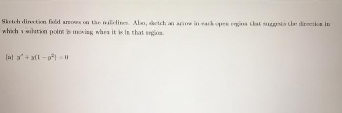Solved Sketch direction field arrows on the nullelines. | Chegg.com
