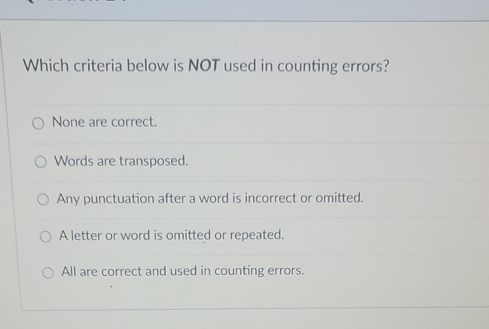 Solved Which Criteria Below Is NOT Used In Counting Errors Chegg descriptive-and-limiting-adjectives-worksheet-for-grade-4