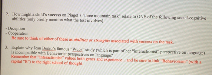 Jean piaget discount three mountain task