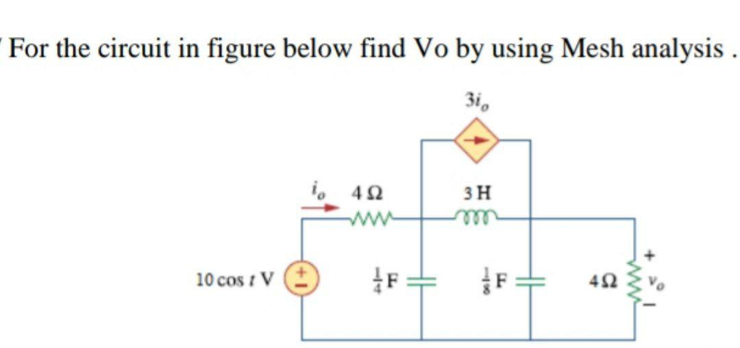 Solved For The Circuit In Figure Below Find Vo By Using Mesh | Chegg.com