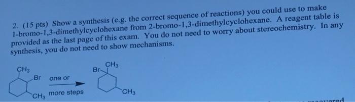 Solved 2 15 Pts Show A Synthesis E G The Correct