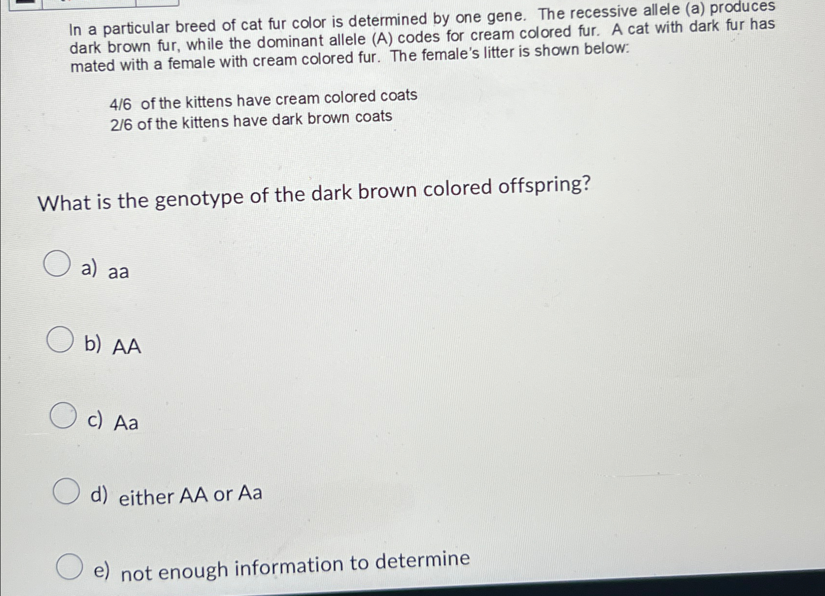 solved-in-a-particular-breed-of-cat-fur-color-is-determined-chegg