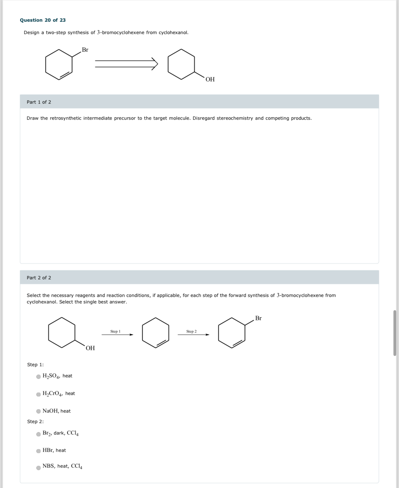 Question 20 ﻿of 23Design a two-step synthesis of | Chegg.com