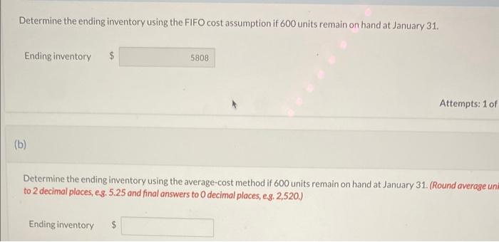 Solved Determine The Ending Inventory Using The LIFO Method | Chegg.com