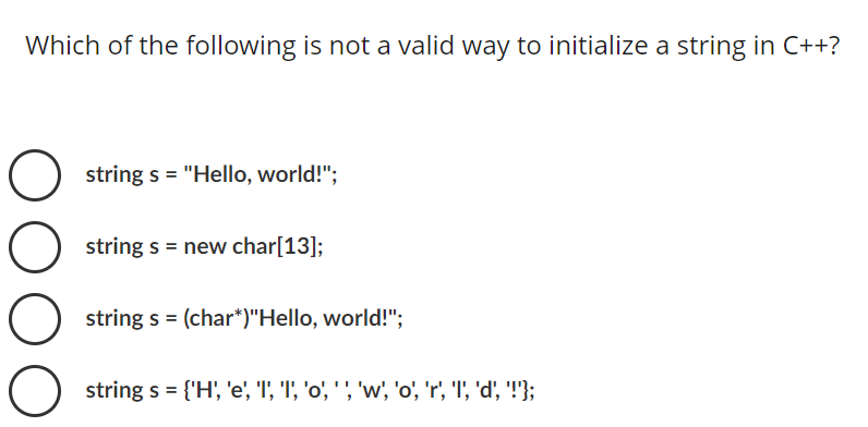 Which of the following is not a valid way to | Chegg.com