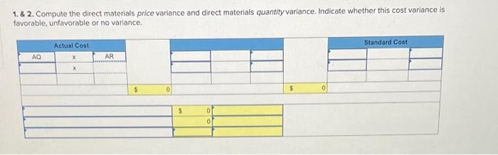 Solved Compute the direct materials price variance and | Chegg.com