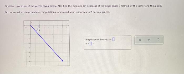 Solved Find the magnitude of the vector given below. Also | Chegg.com