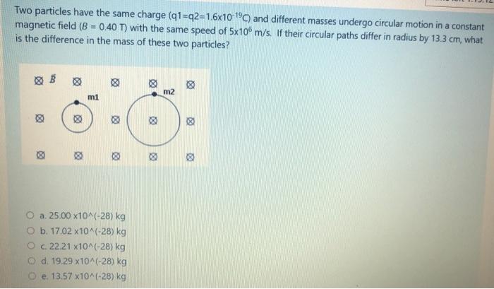 Solved Two particles have the same charge (91=q2=1.6x10-1) | Chegg.com