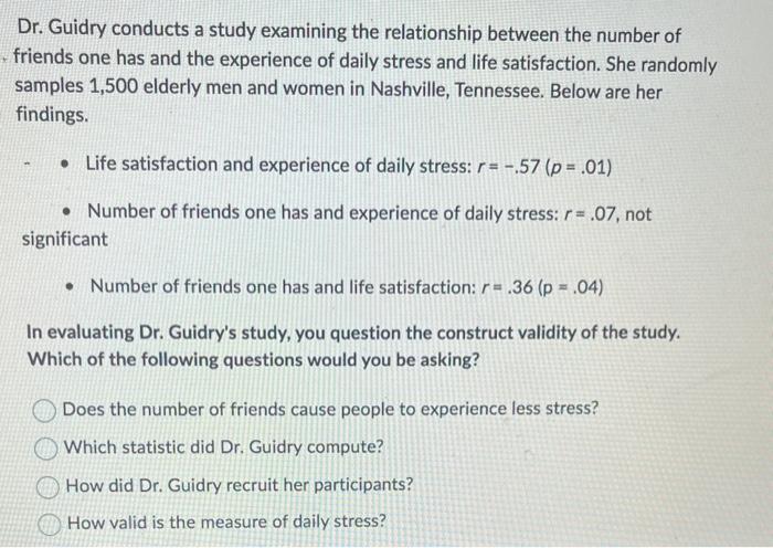 research study 8 1 dr guidry