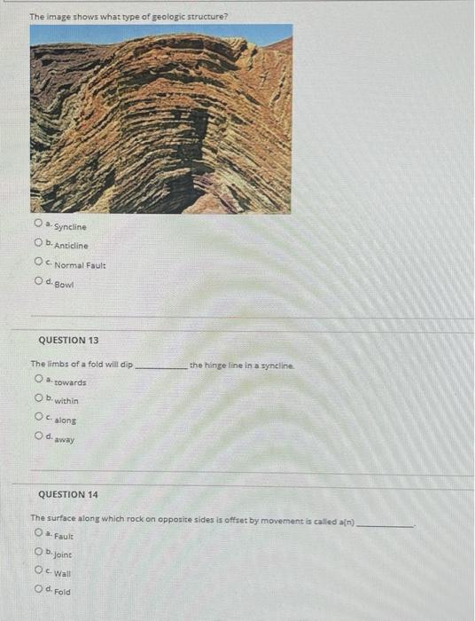 Solved The image shows what type of geologic structure? | Chegg.com