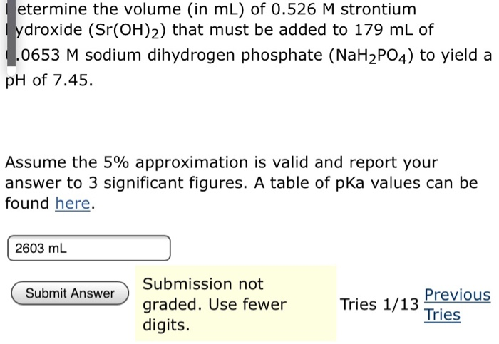 Solved Determine the pH (to two decimal places) of the | Chegg.com