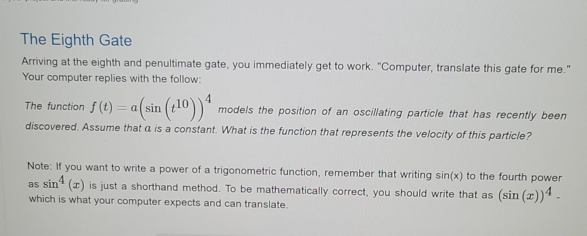 Solved The Eighth Gate Arriving at the eighth and