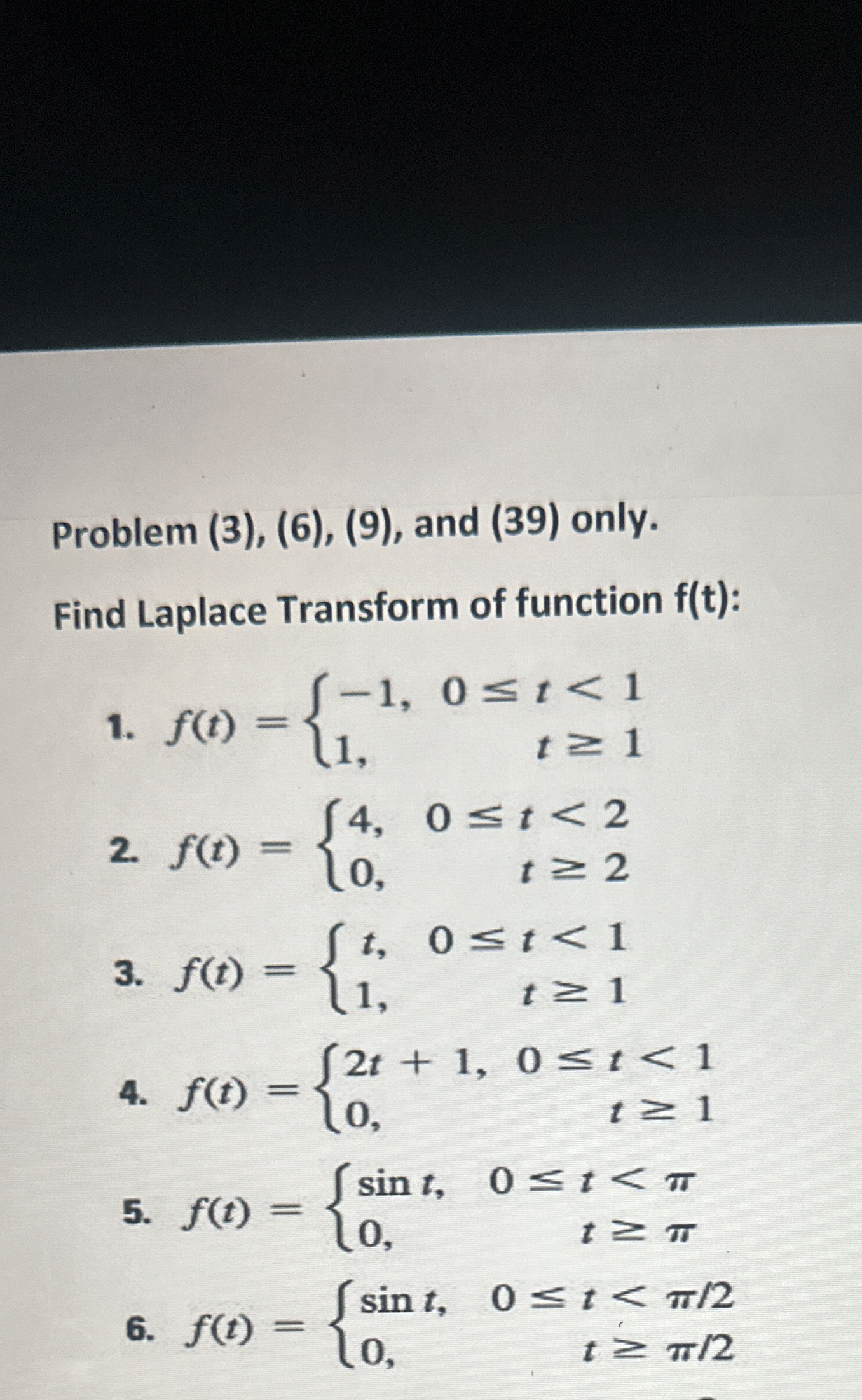 Problem (3), (6), (9), ﻿and (39) ﻿only.Find Laplace | Chegg.com