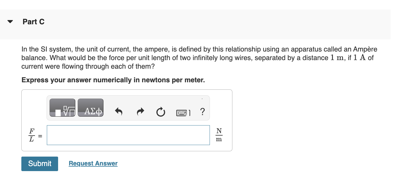 Solved Part CIn the SI system, the unit of current, the | Chegg.com