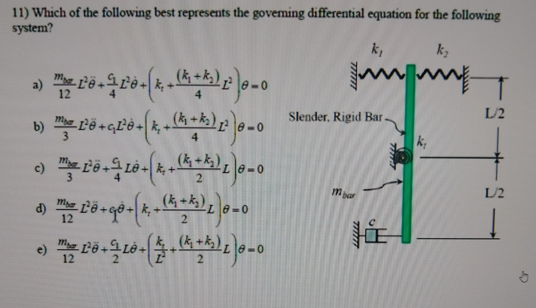 Solved 11) Which of the following best represents the | Chegg.com