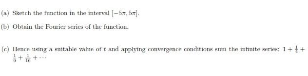 Solved (a) Sketch The Function In The Interval [-57, 5]. (b) | Chegg.com